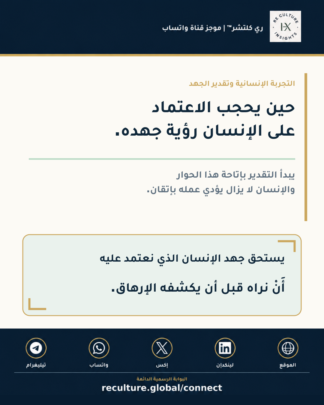 مرئي ري كلتشر™ حول حين يحجب الاعتماد على الإنسان رؤية جهده.