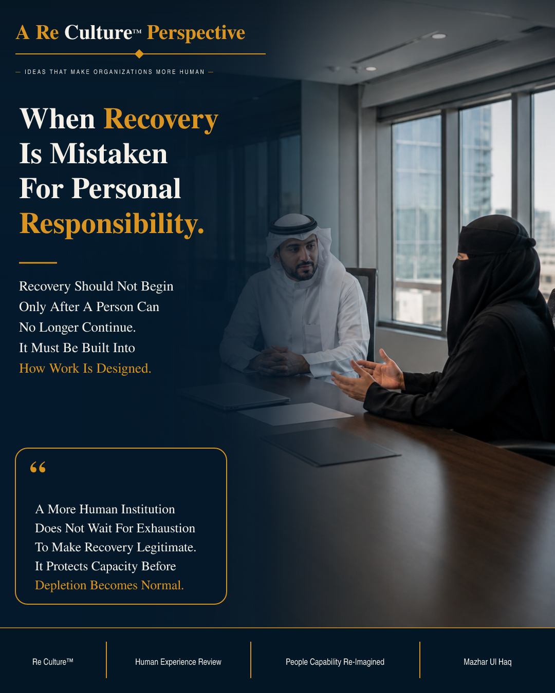 Re Culture™ Work Mental Wellness Visual 06 — When Recovery Is Mistaken For Personal Responsibility