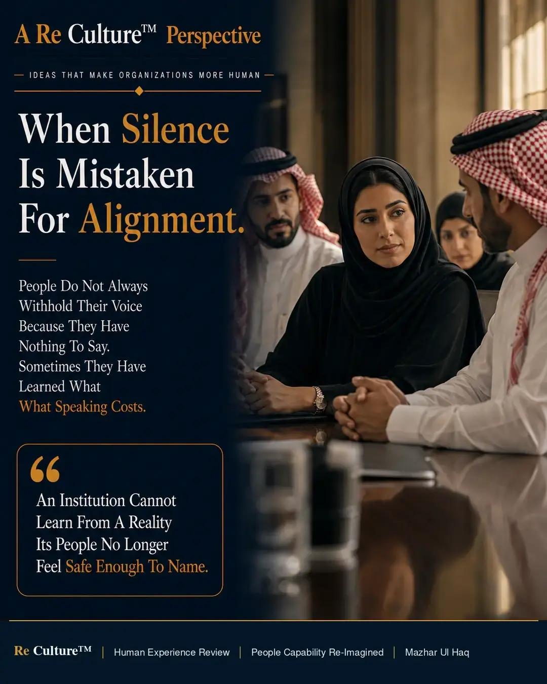 When Workplace Institutions Lose Access To Their Own Reality — An Institution Cannot Learn From A Reality Its People No Longer Feel Safe Enough To Name.