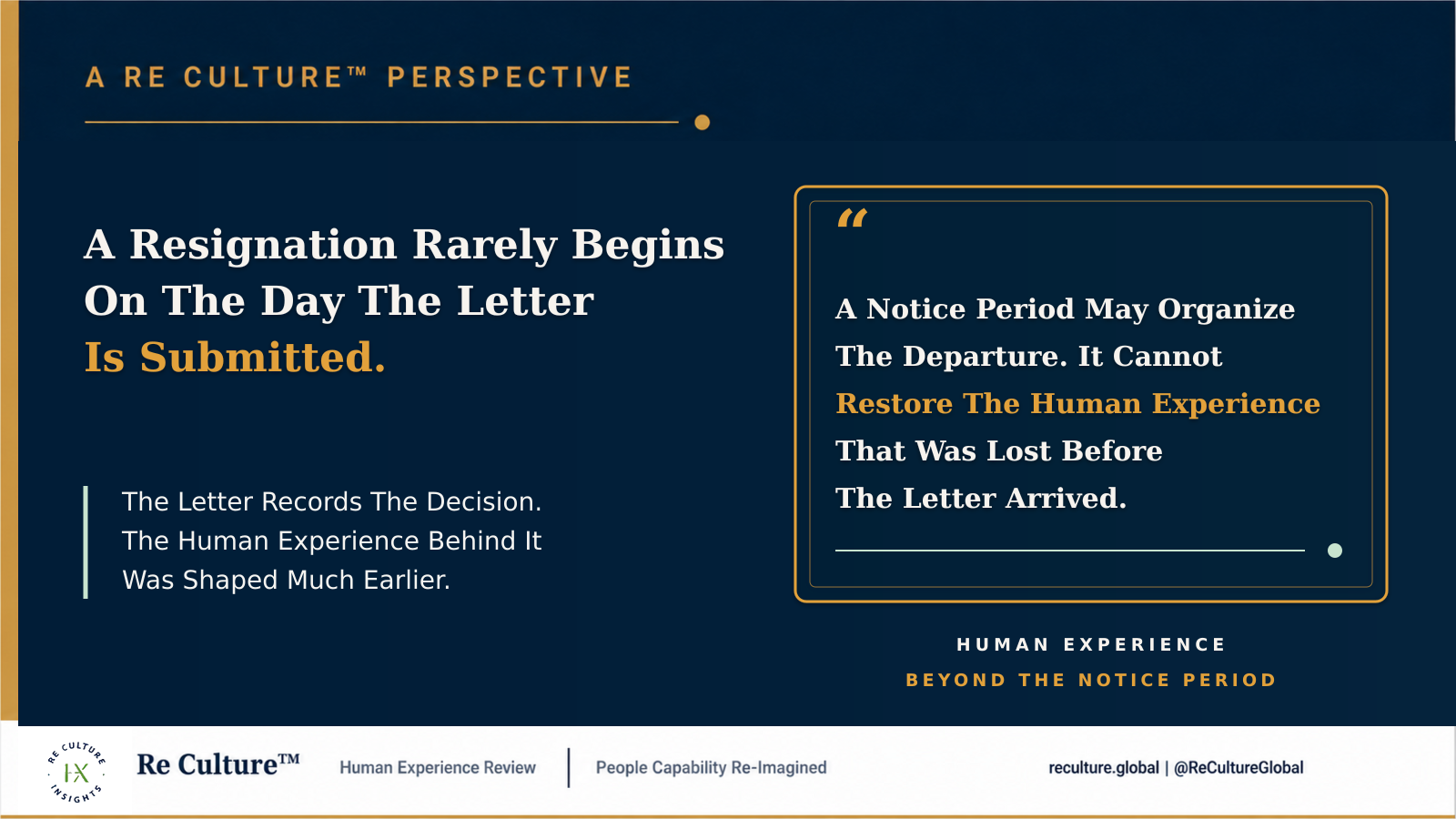 A Resignation Rarely Begins On The Day The Letter Is Submitted.