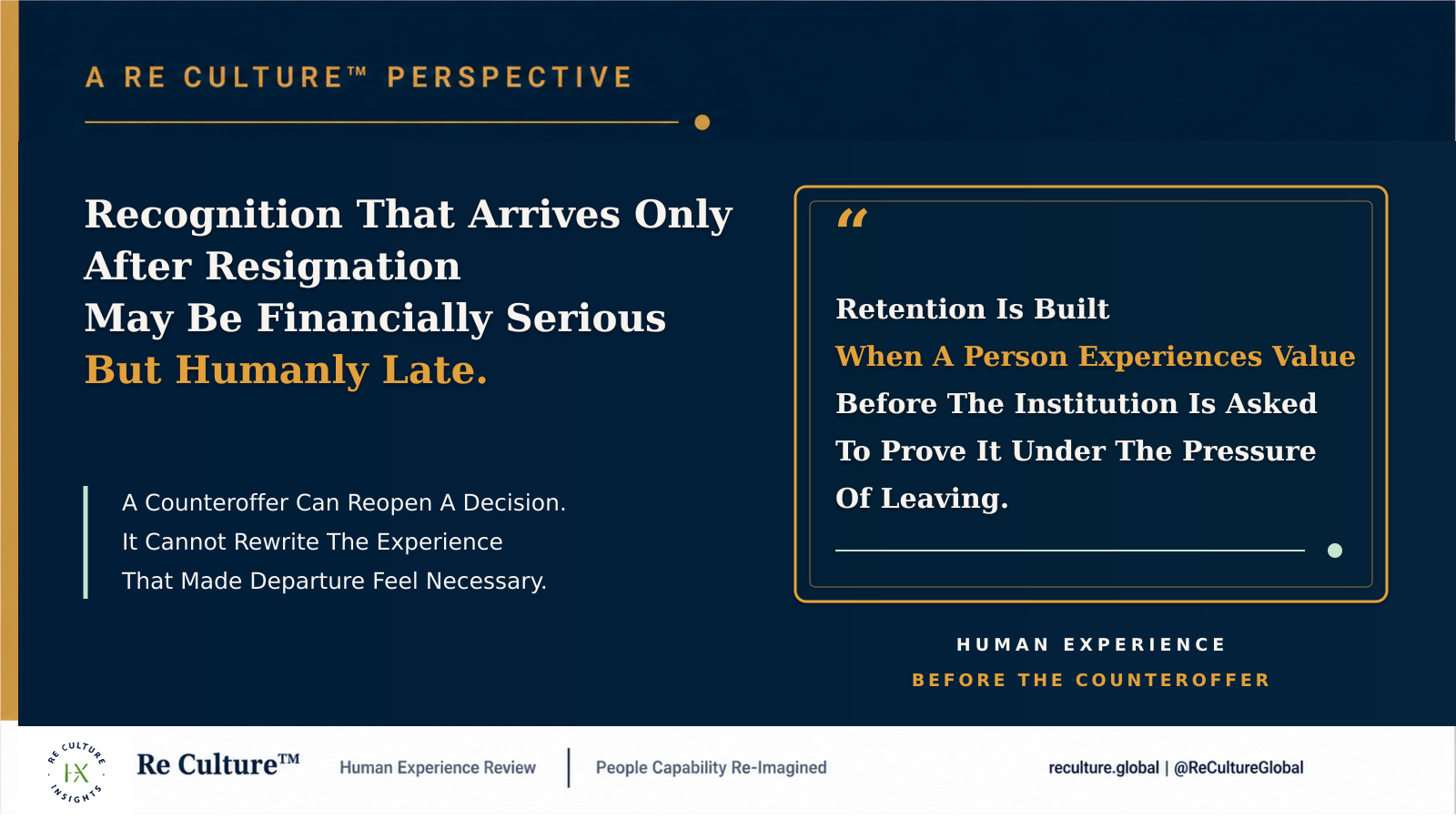 Recognition That Arrives Only After Resignation May Be Financially Serious But Humanly Late.